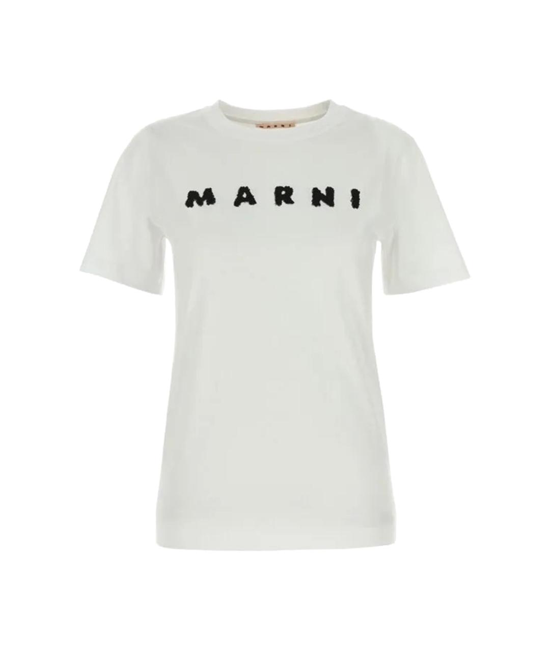 MARNI Белая хлопковая футболка, фото 1