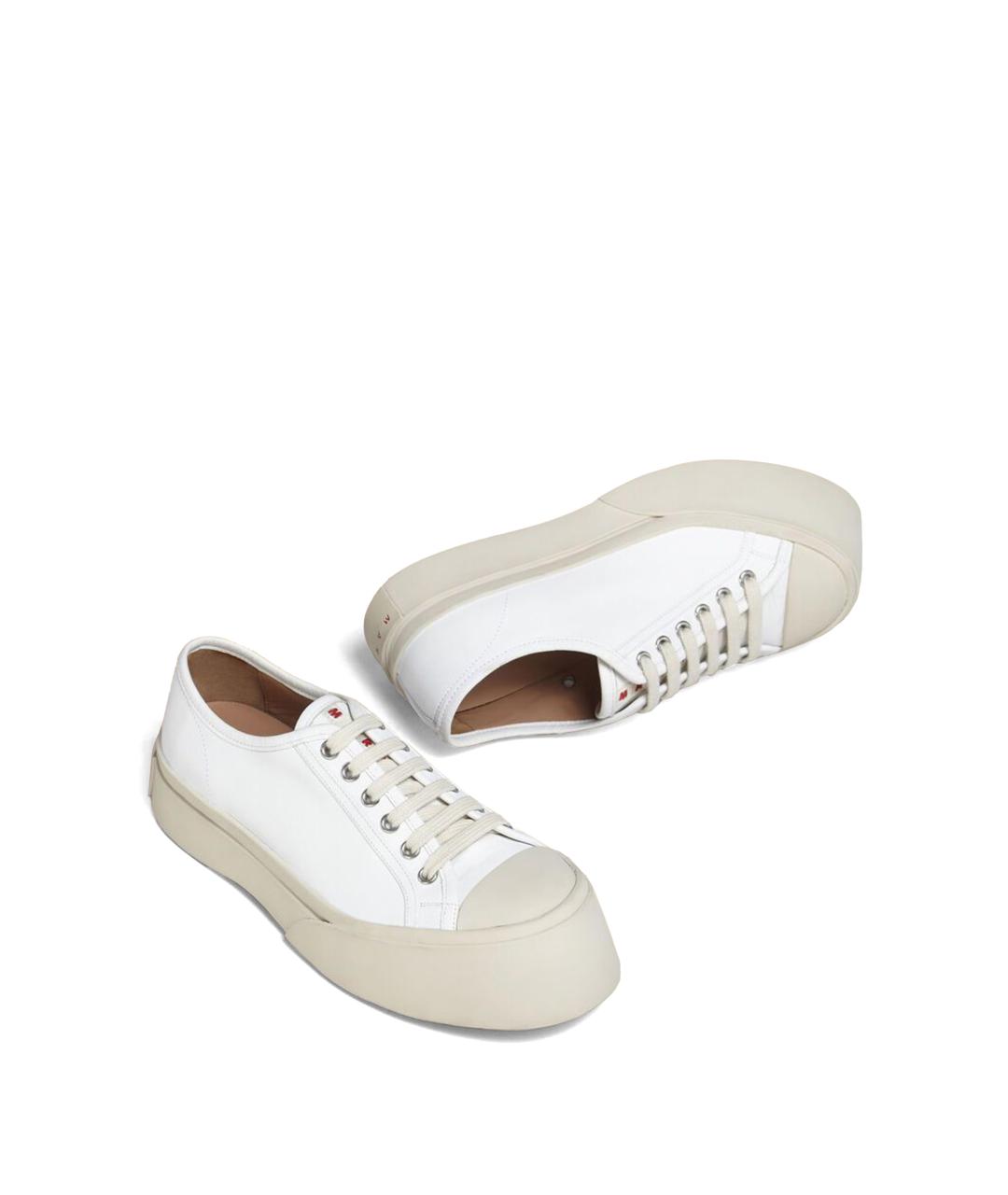 MARNI Белые кожаные кроссовки, фото 2