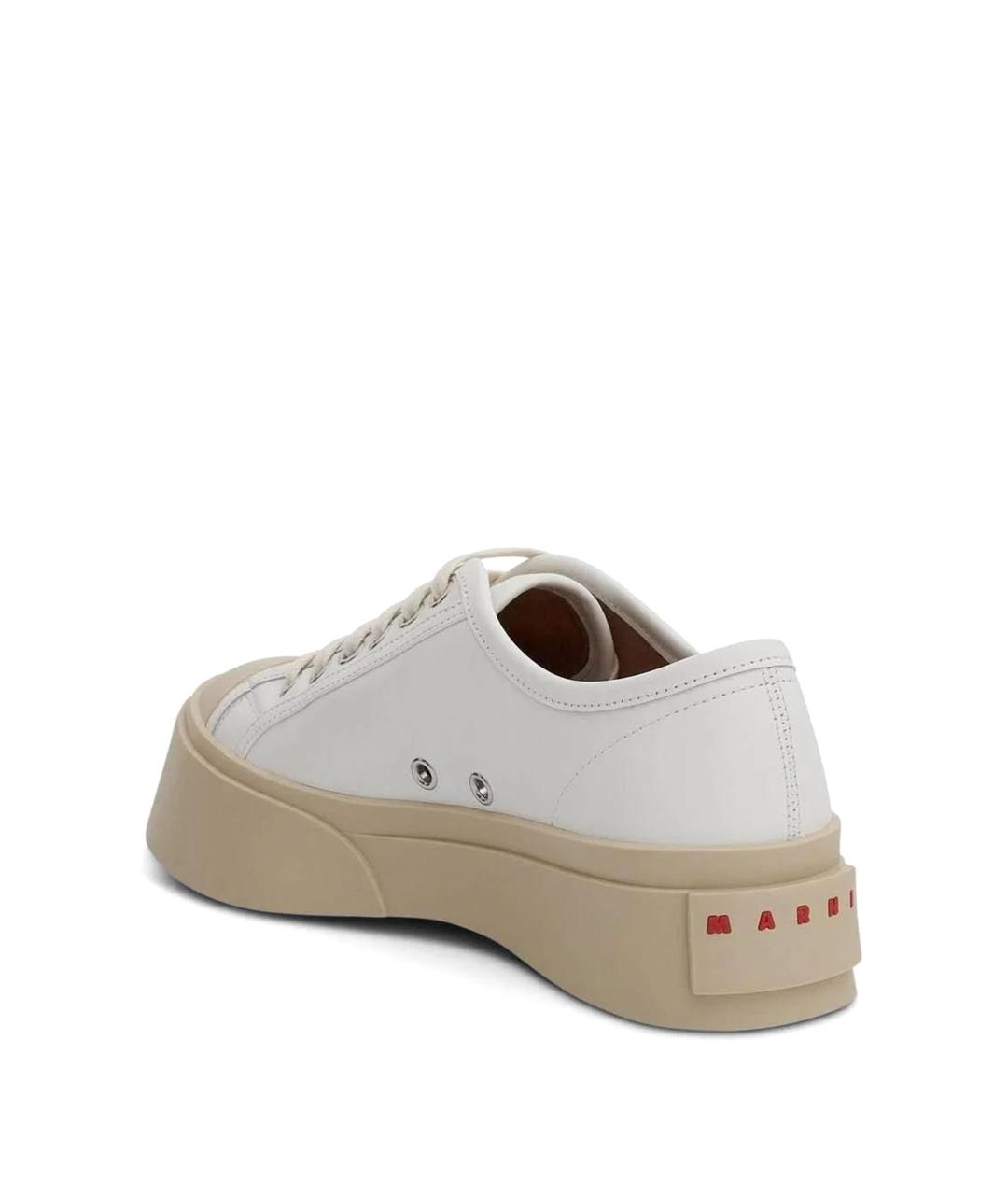 MARNI Белые кожаные кроссовки, фото 3