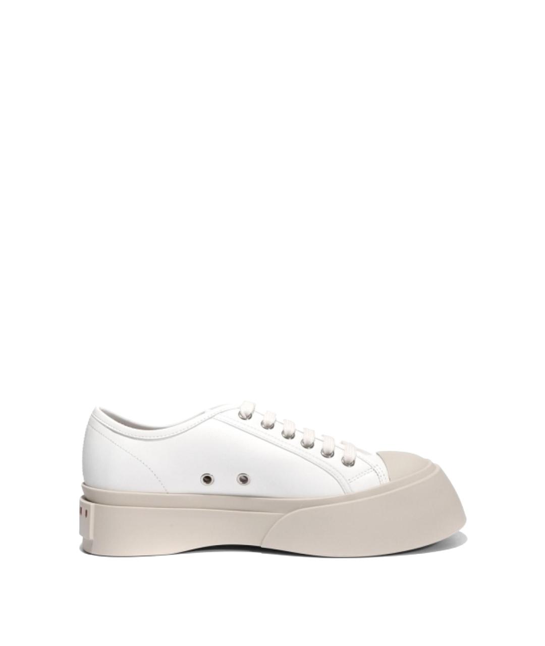 MARNI Белые кожаные кроссовки, фото 1