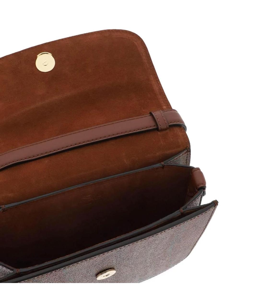 ETRO Коричневая кожаная сумка через плечо, фото 4