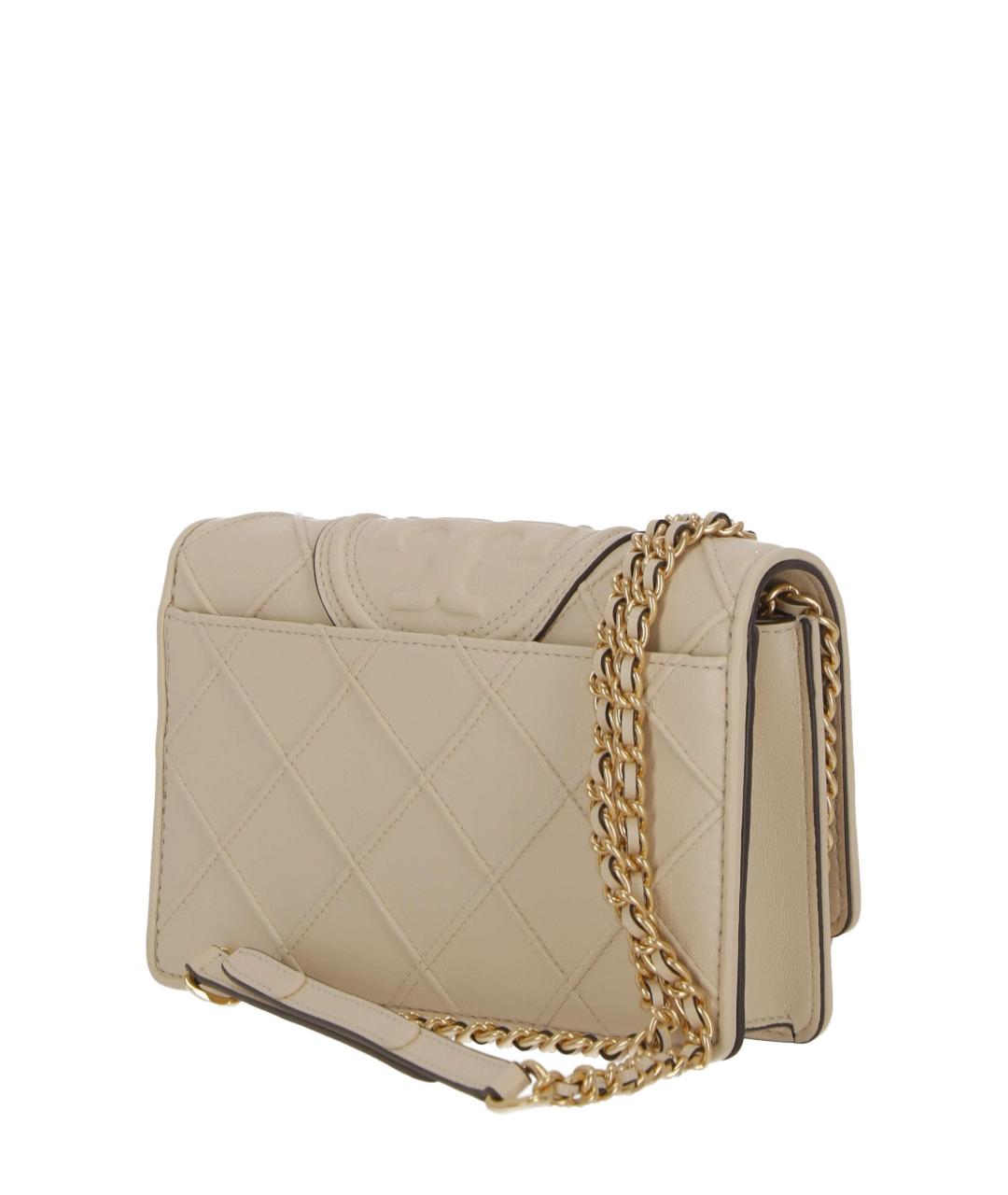 TORY BURCH Бежевая кожаная сумка через плечо, фото 2