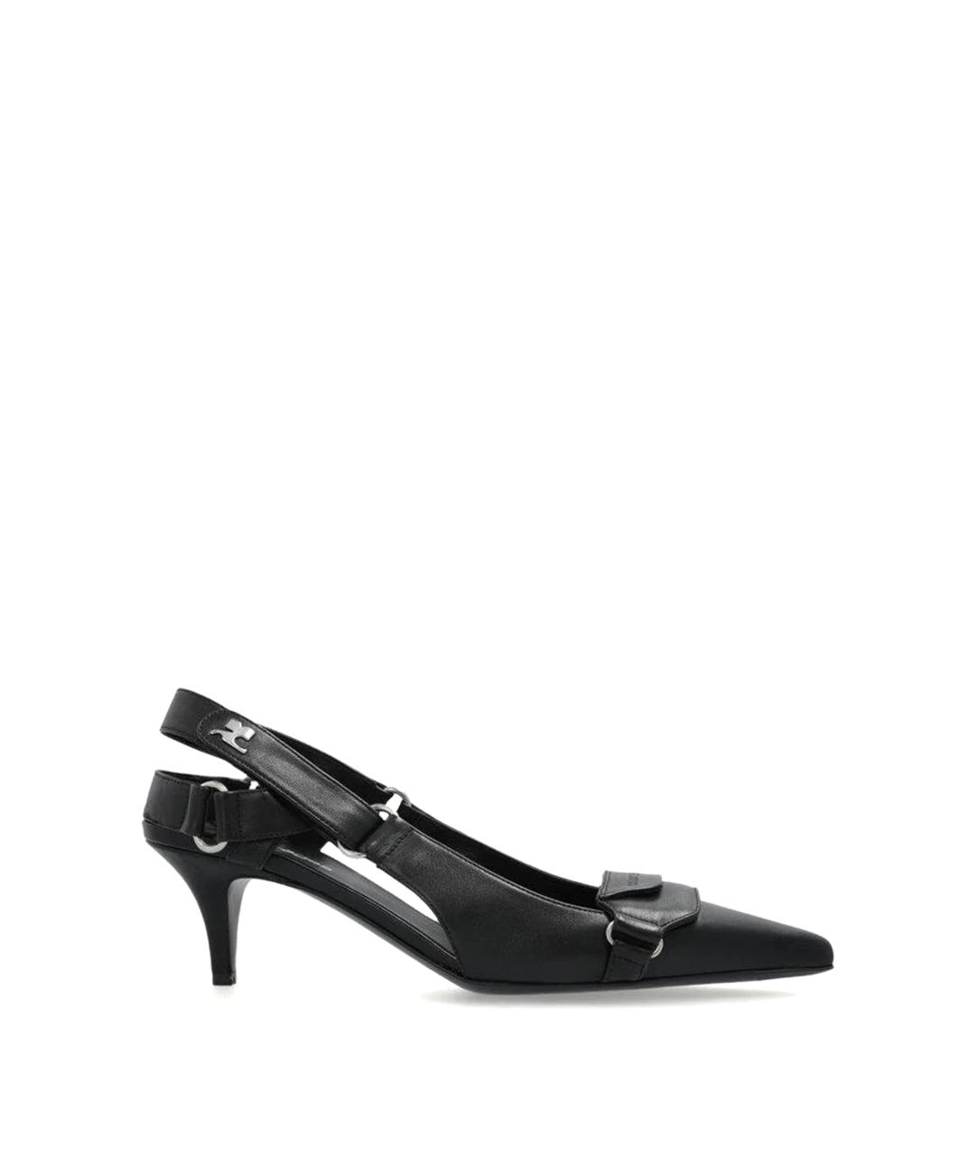 COURREGES Черные кожаные туфли, фото 1