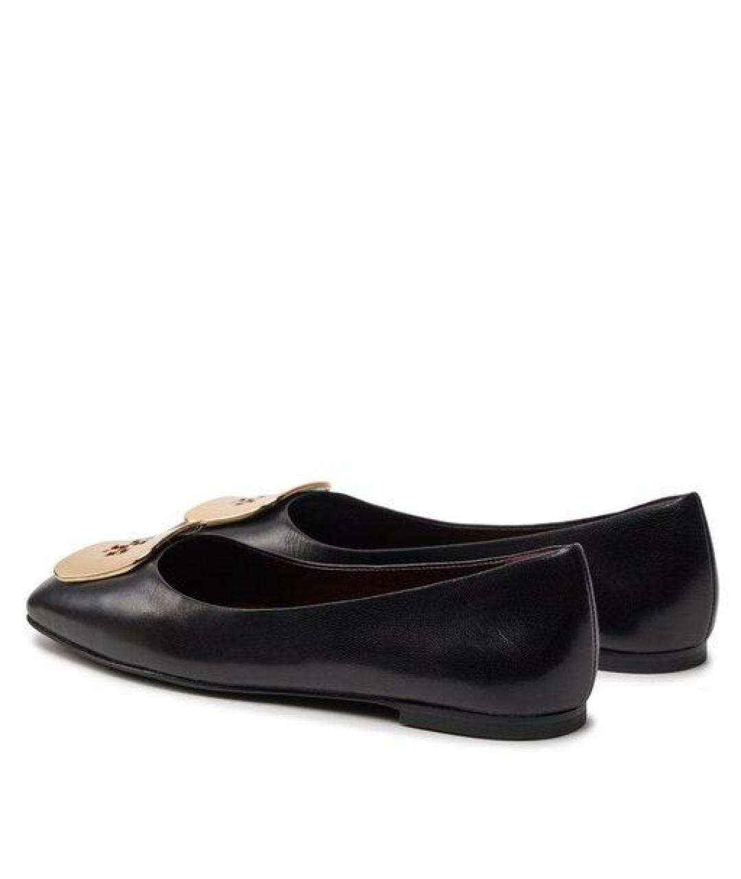 TORY BURCH Черные кожаные балетки, фото 2