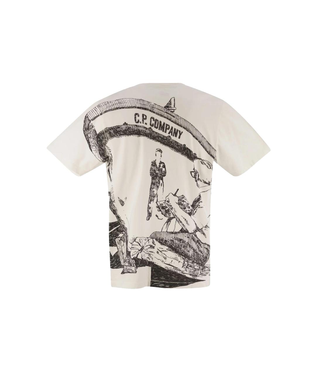 CP COMPANY Белая хлопковая футболка, фото 2