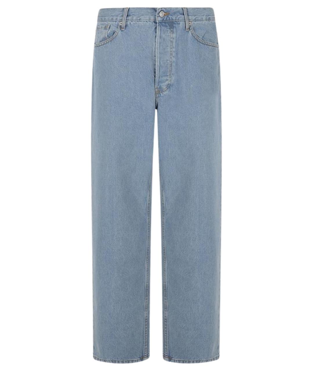 DRIES VAN NOTEN Голубые хлопковые прямые джинсы, фото 1