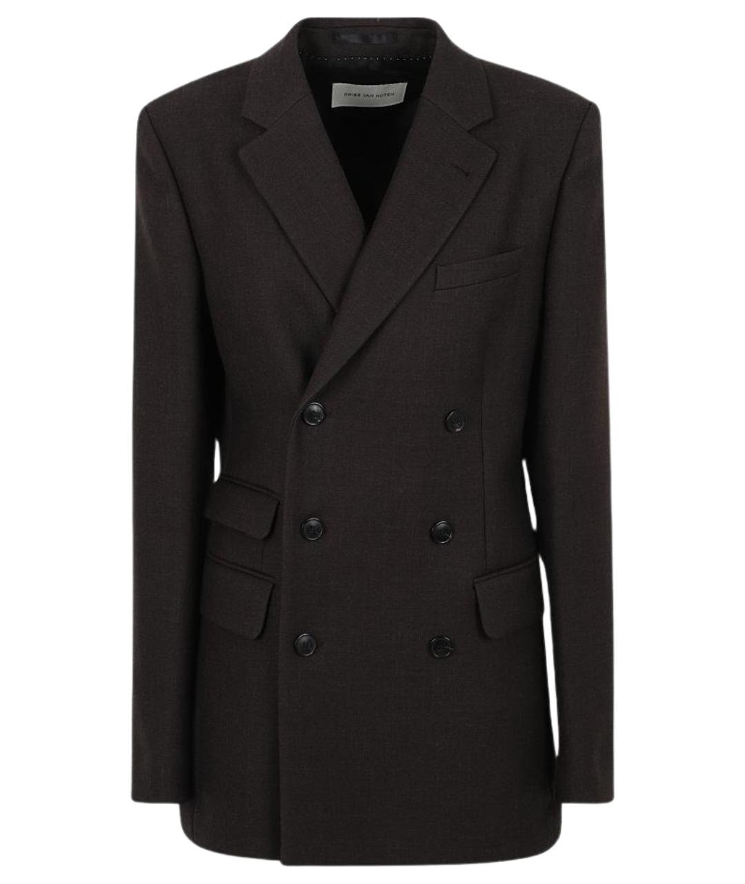 DRIES VAN NOTEN Коричневый шерстяной пиджак, фото 1