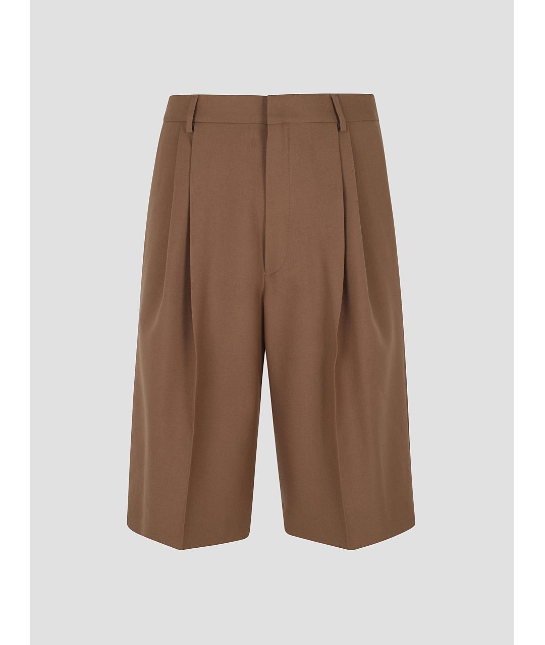 DRIES VAN NOTEN Коричневые шерстяные шорты, фото 4