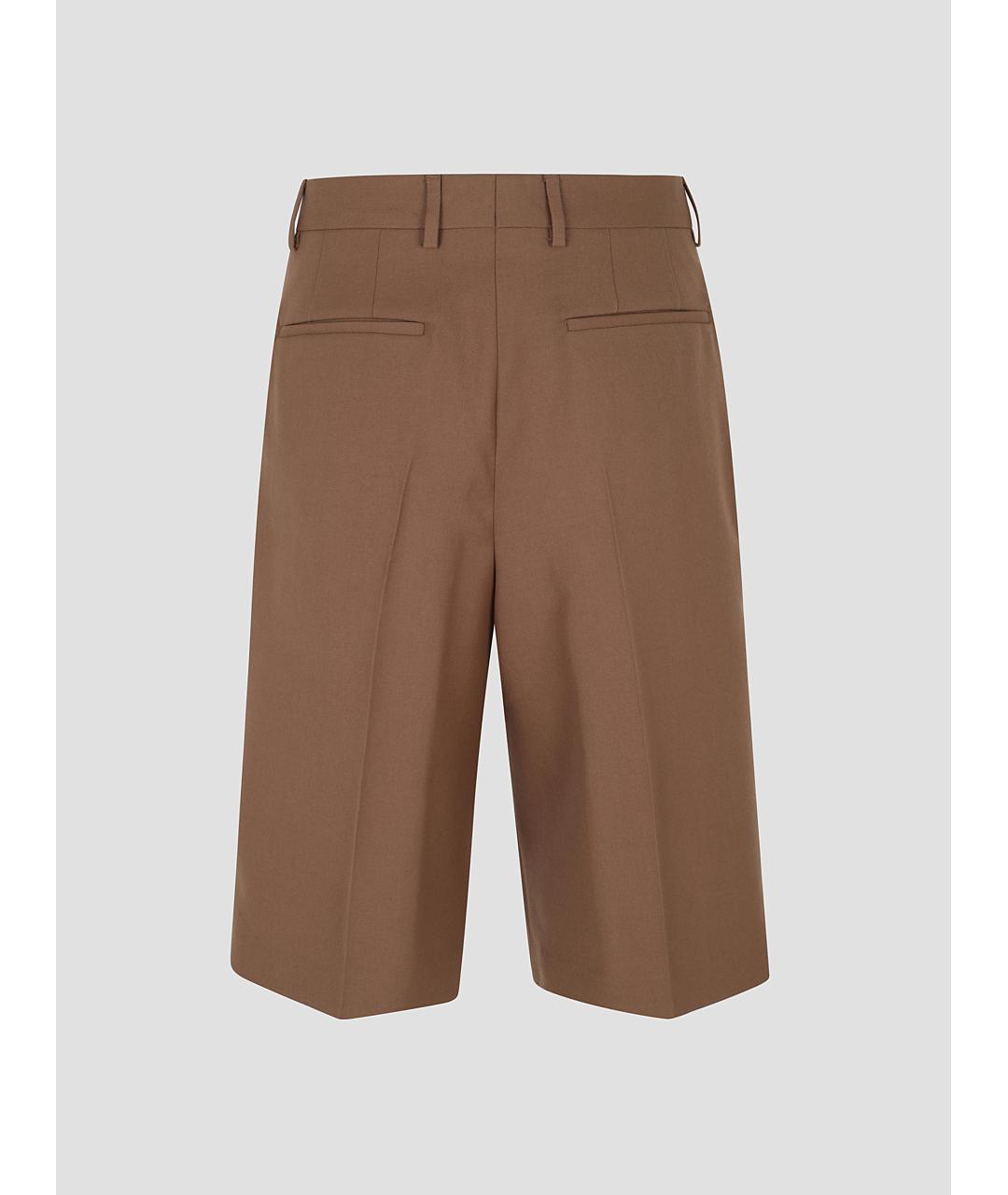 DRIES VAN NOTEN Коричневые шерстяные шорты, фото 2