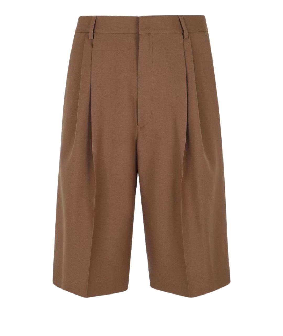 DRIES VAN NOTEN Коричневые шерстяные шорты, фото 1
