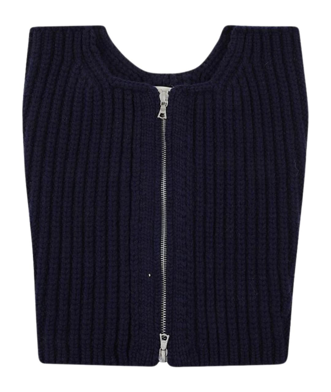 DRIES VAN NOTEN Темно-синяя шерстяная жилетка, фото 1