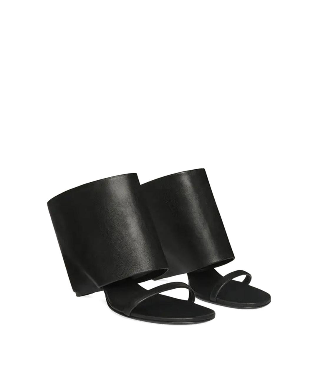 COURREGES Черные кожаные босоножки, фото 2