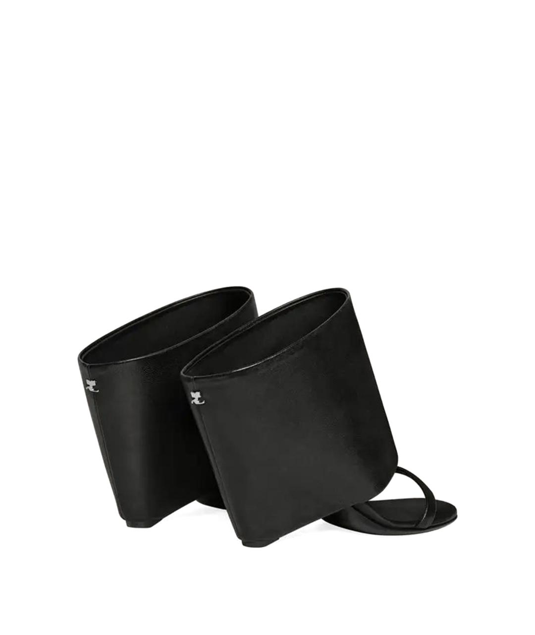 COURREGES Черные кожаные босоножки, фото 3