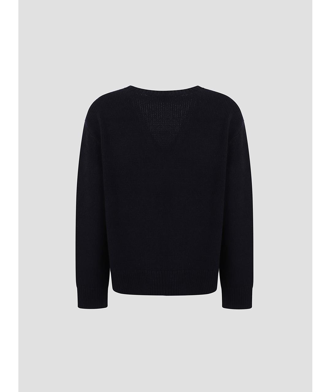 DRIES VAN NOTEN Темно-синий льняной джемпер / свитер, фото 2