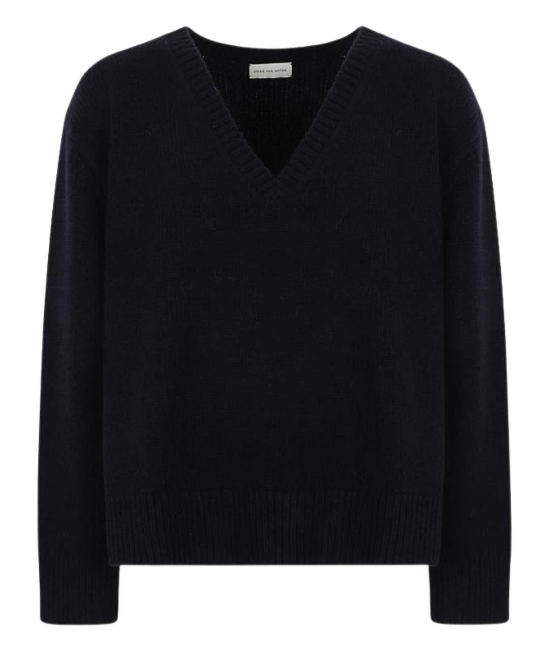 DRIES VAN NOTEN Темно-синий льняной джемпер / свитер, фото 1