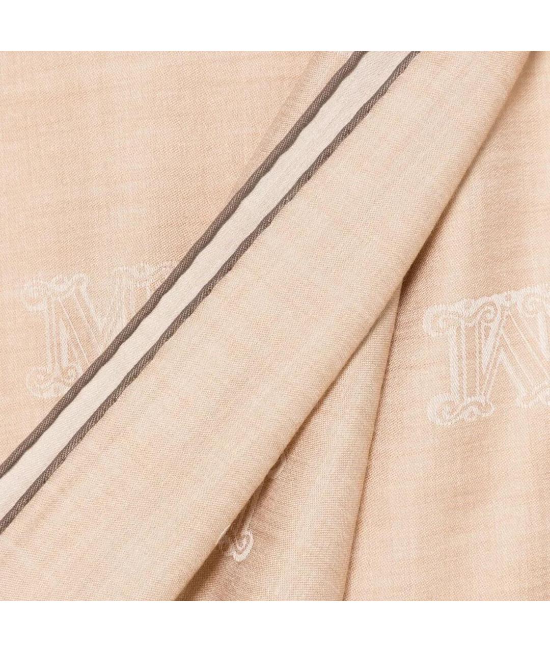 MAX MARA Бежевый шерстяной шарф, фото 2