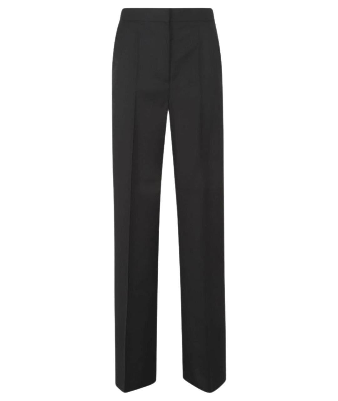 MAX MARA Черные шерстяные прямые брюки, фото 1