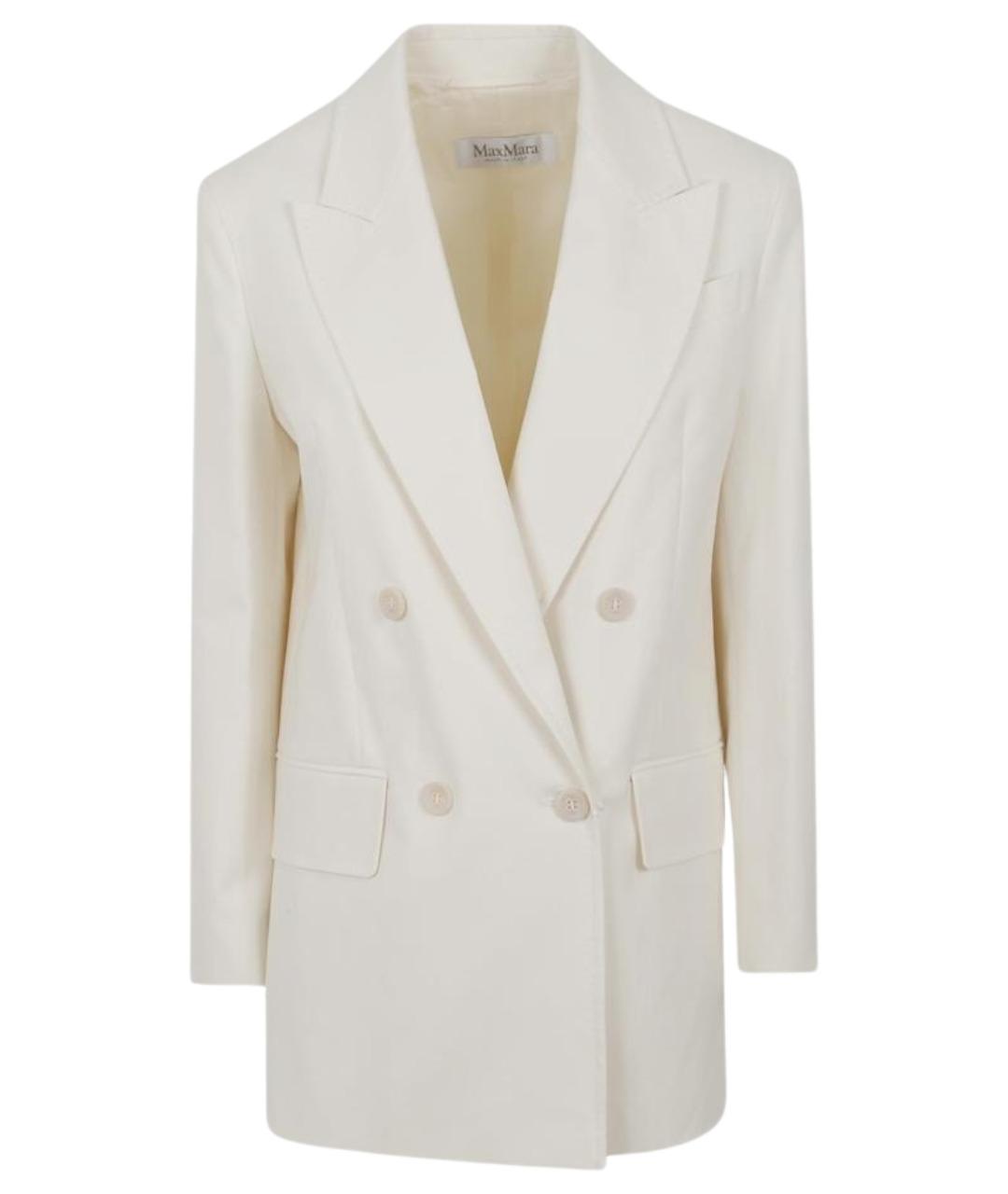 MAX MARA Белый хлопковый жакет/пиджак, фото 1