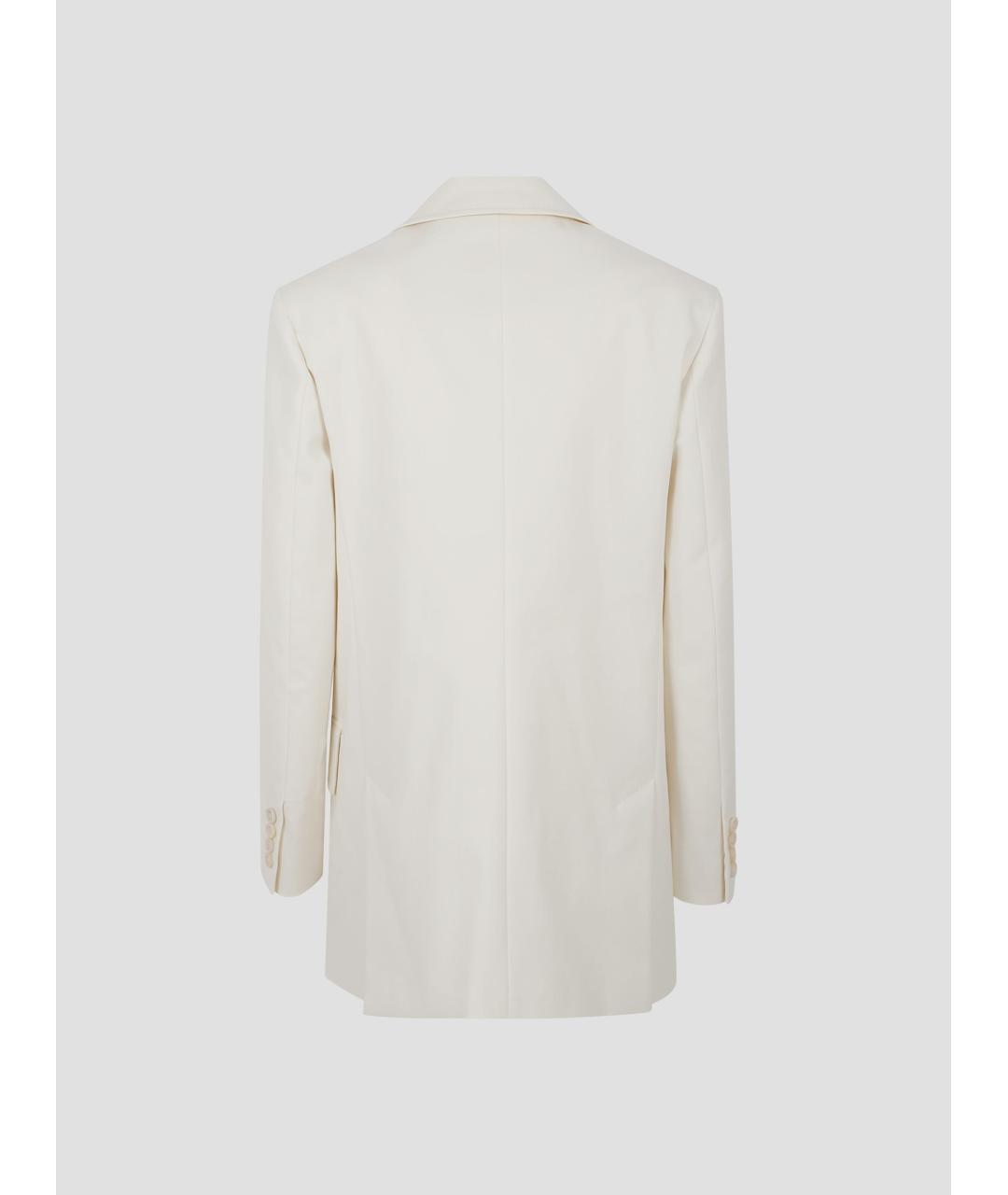 MAX MARA Белый хлопковый жакет/пиджак, фото 3