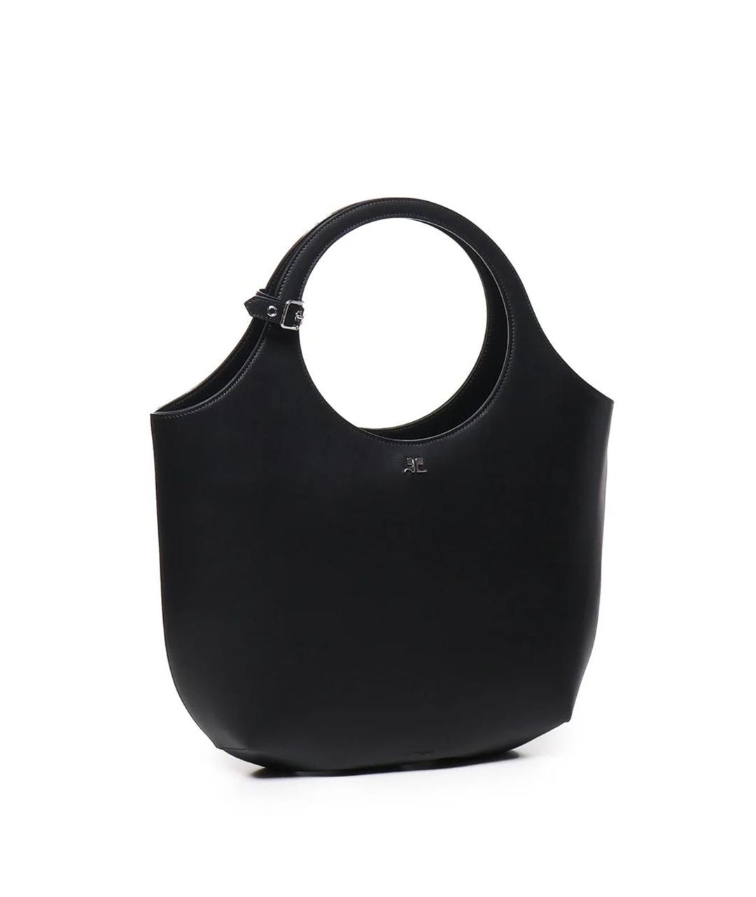 COURREGES Черная кожаная сумка тоут, фото 3