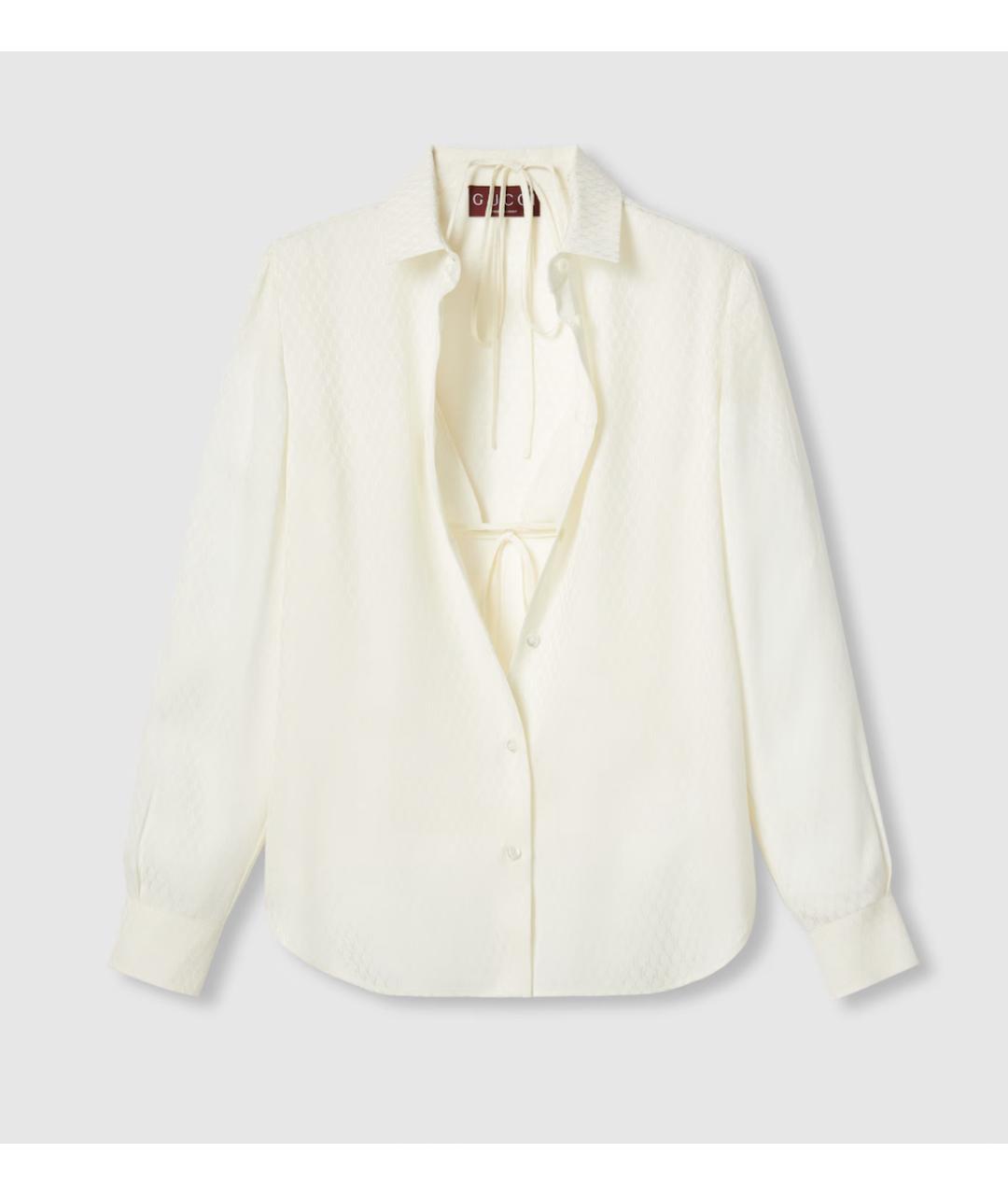 GUCCI Белая шелковая рубашка, фото 5