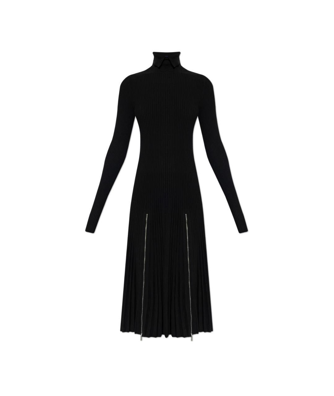 BURBERRY Черное вискозное повседневное платье, фото 1