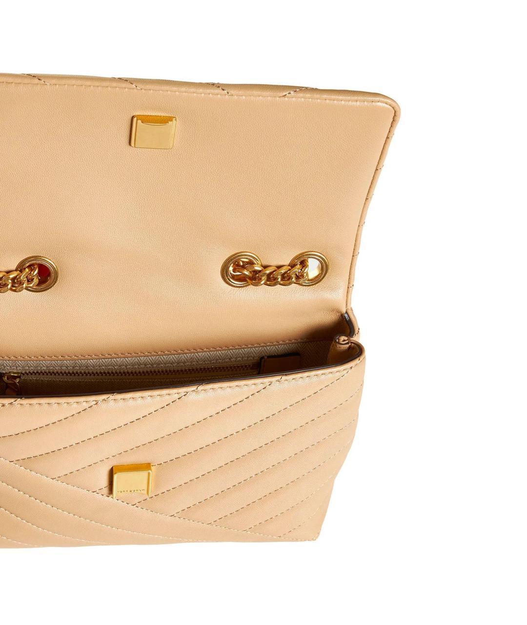 TORY BURCH Бежевая кожаная сумка через плечо, фото 4
