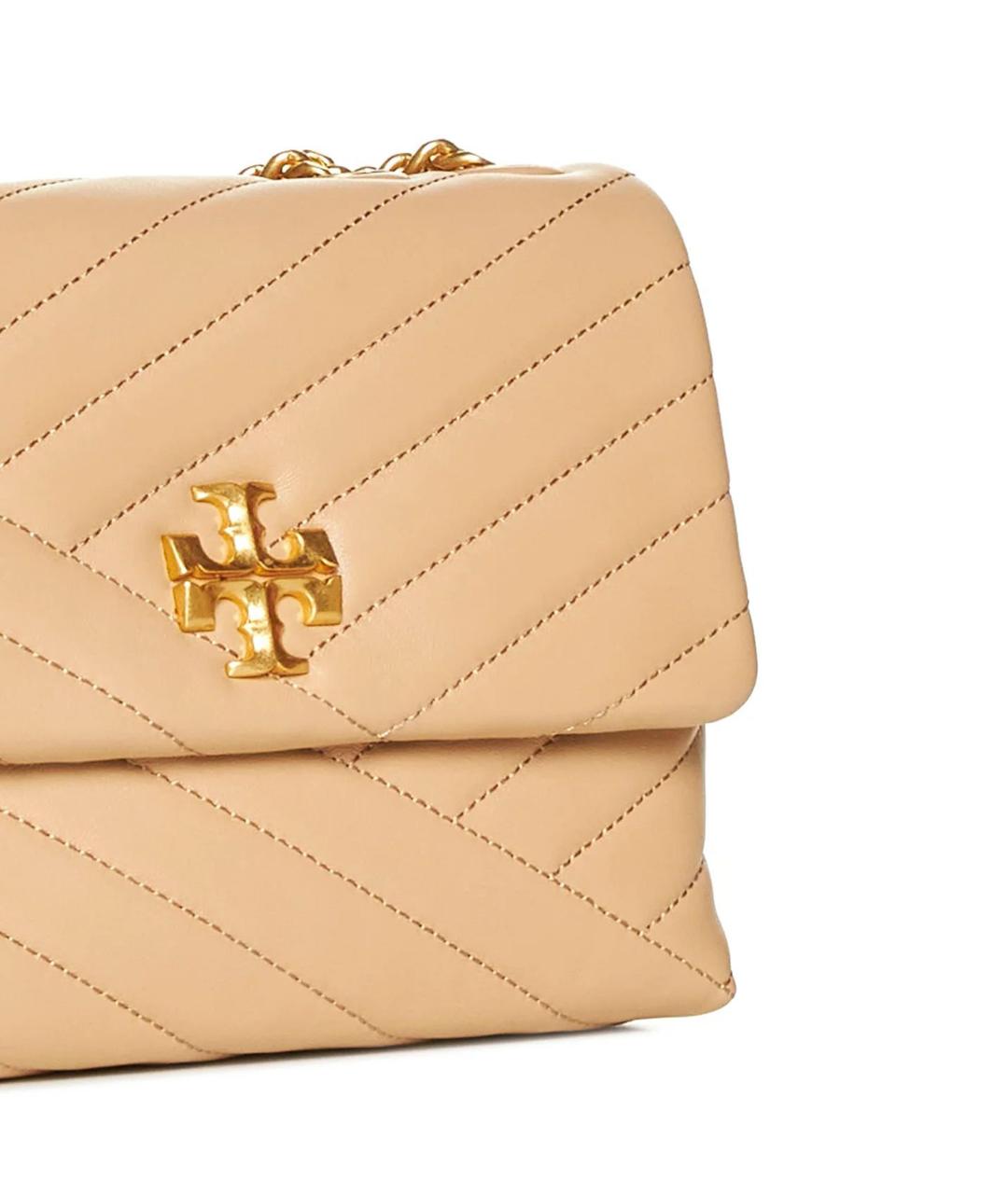 TORY BURCH Бежевая кожаная сумка через плечо, фото 3