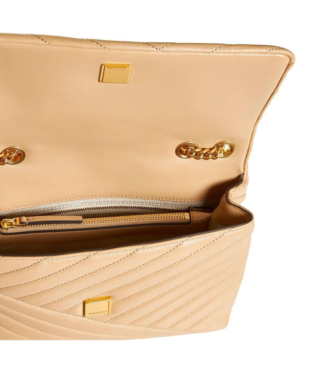 TORY BURCH Бежевая кожаная сумка через плечо, фото 4