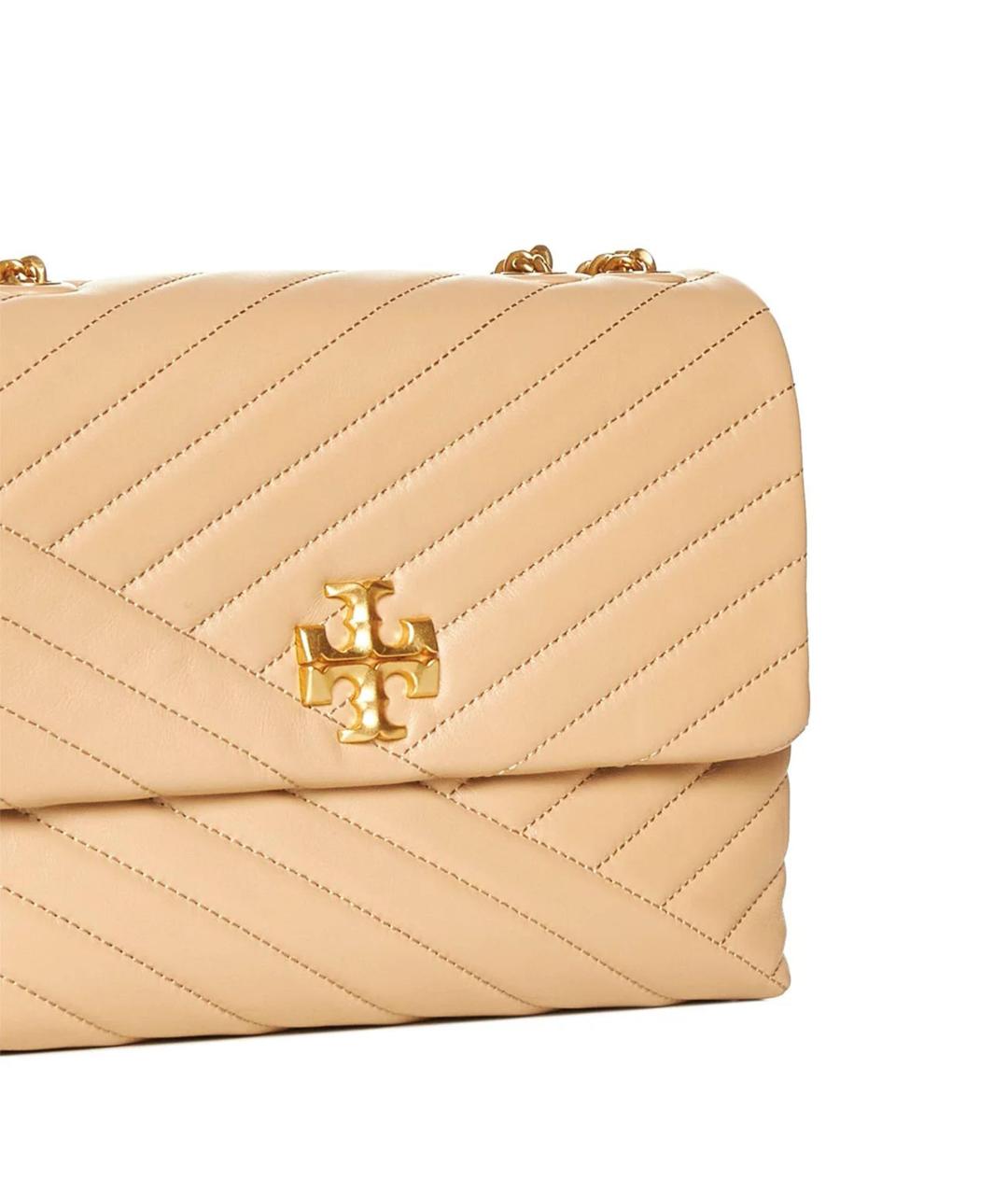 TORY BURCH Бежевая кожаная сумка через плечо, фото 3