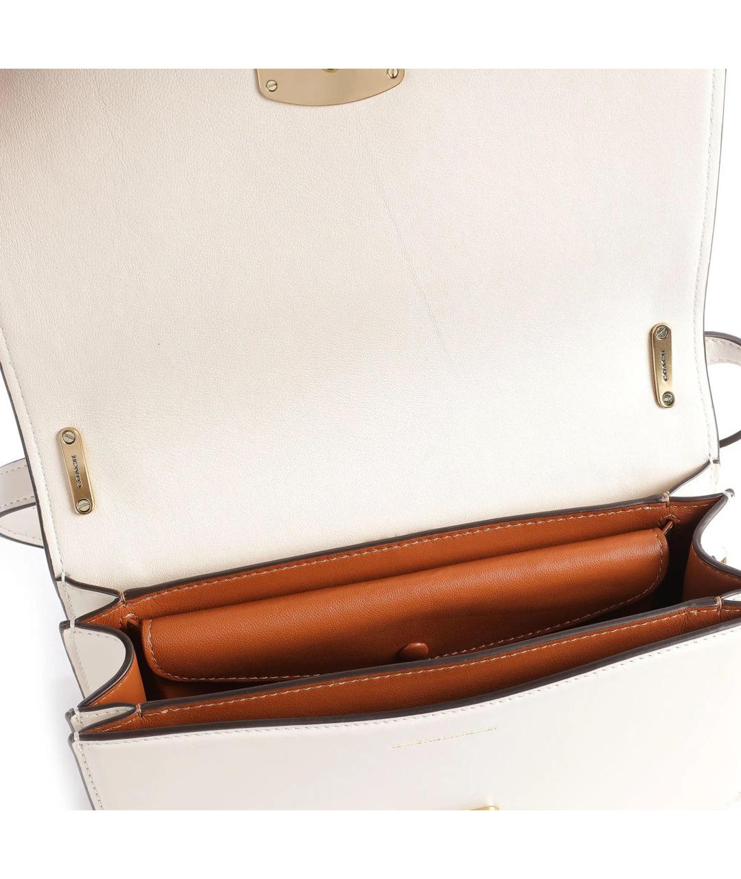 COACH Белая кожаная сумка через плечо, фото 3