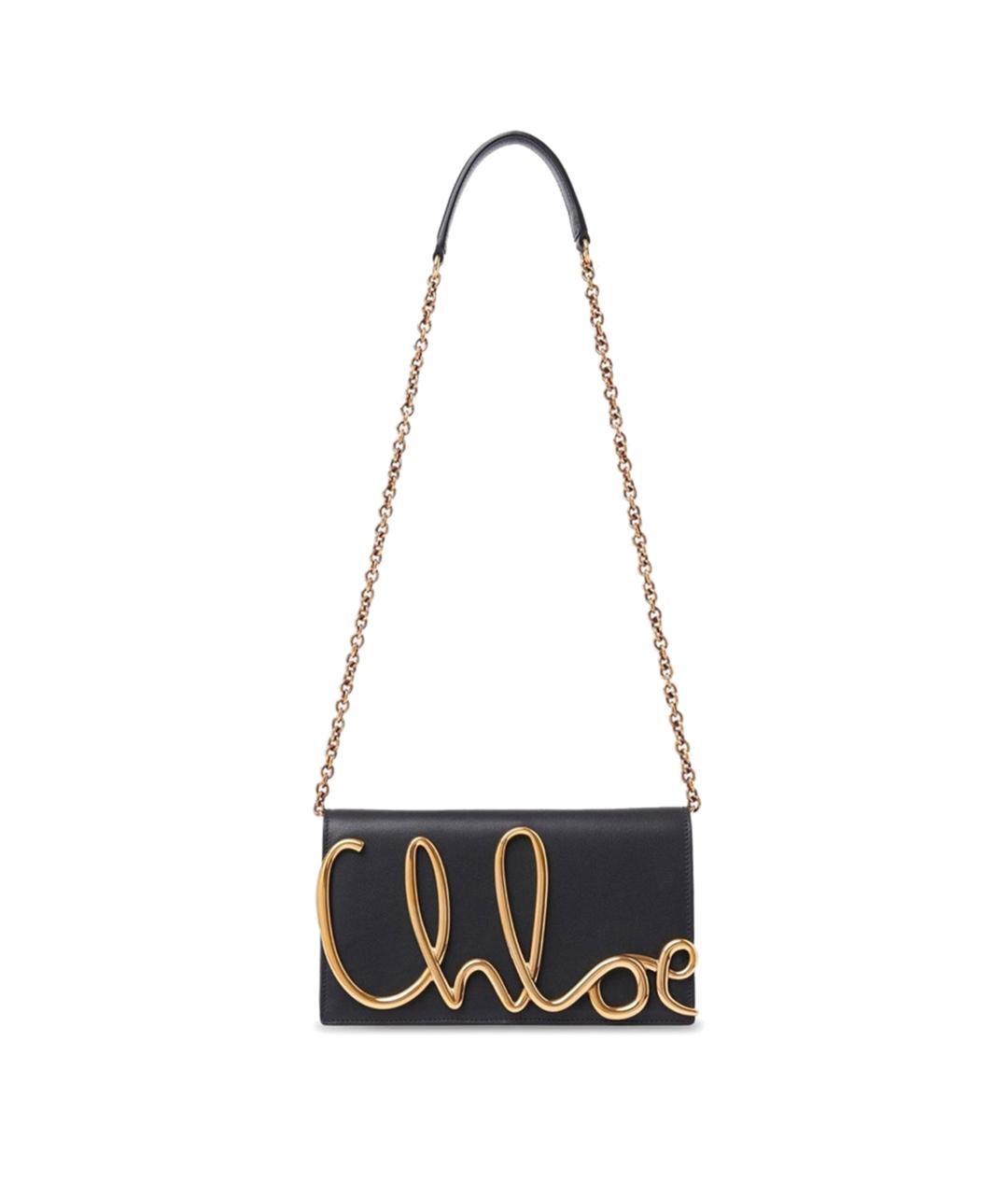 CHLOE Черная кожаная сумка через плечо, фото 1