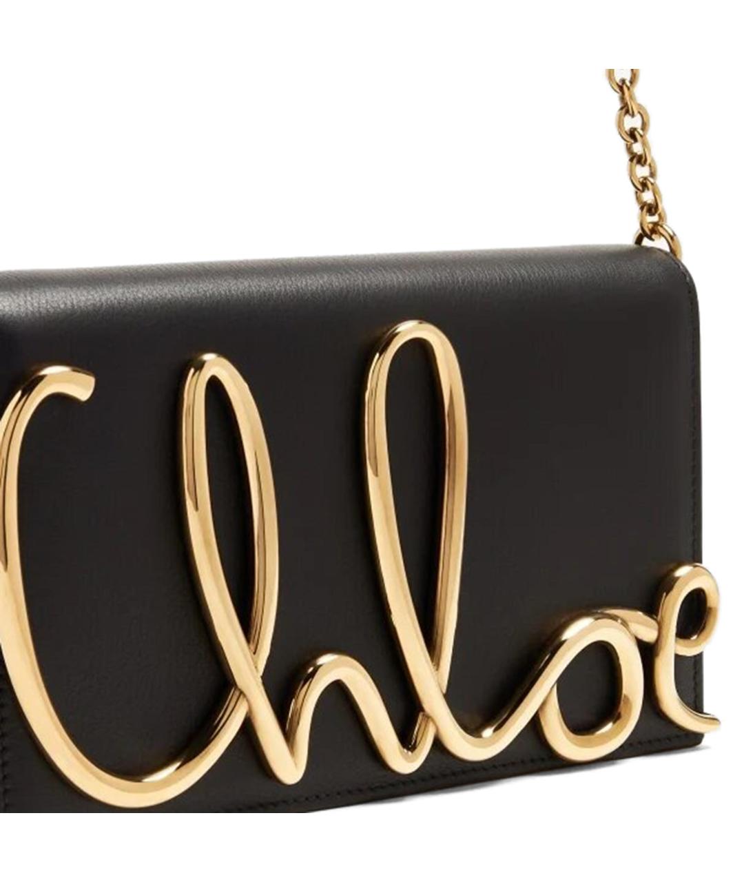 CHLOE Черная кожаная сумка через плечо, фото 2