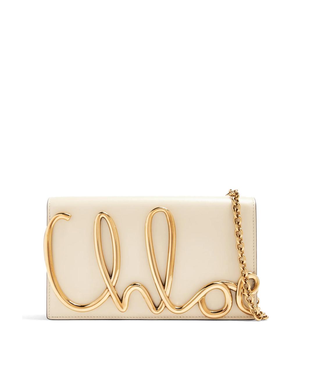 CHLOE Бежевая кожаная сумка через плечо, фото 1