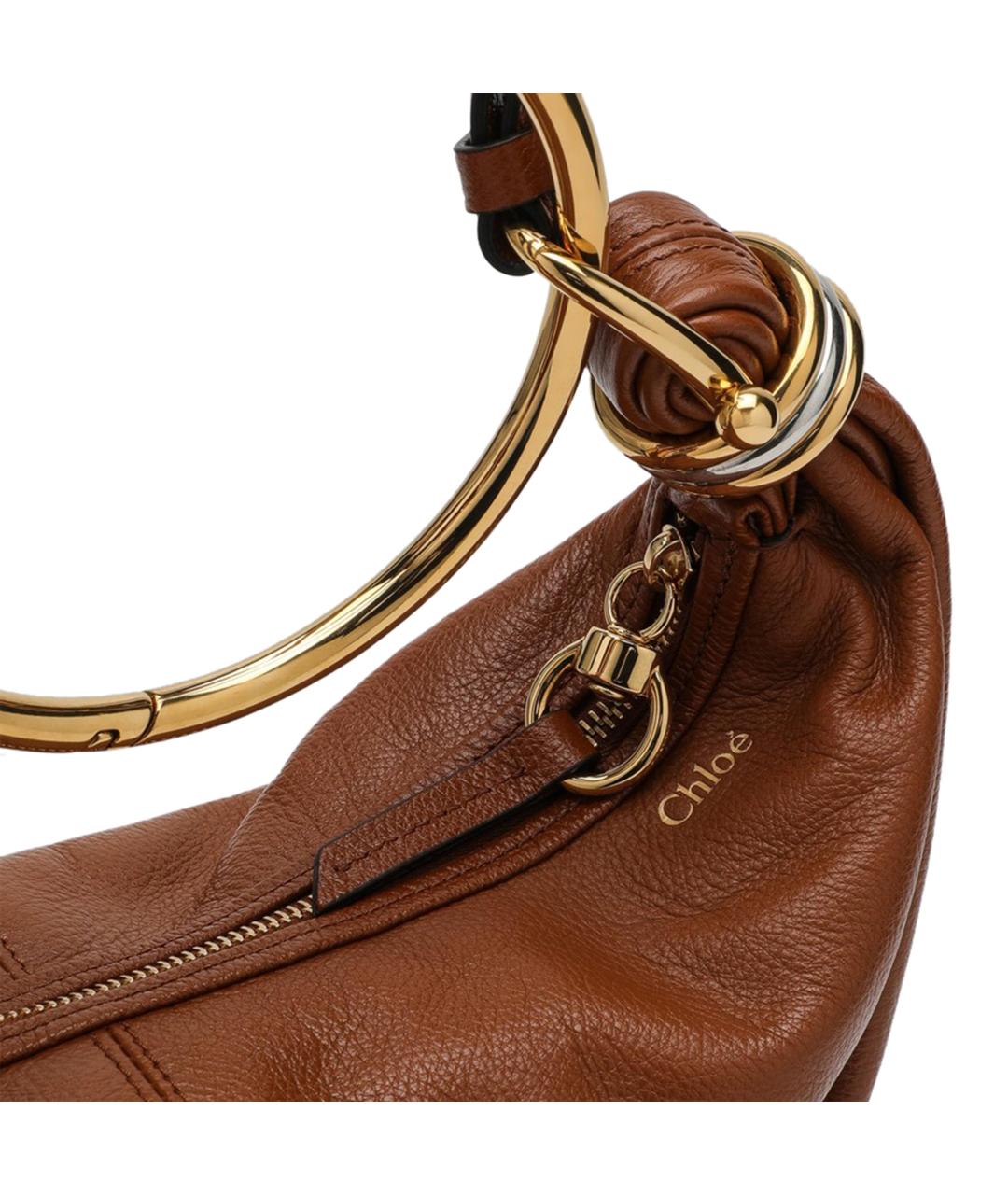 CHLOE Коричневая кожаная сумка через плечо, фото 3