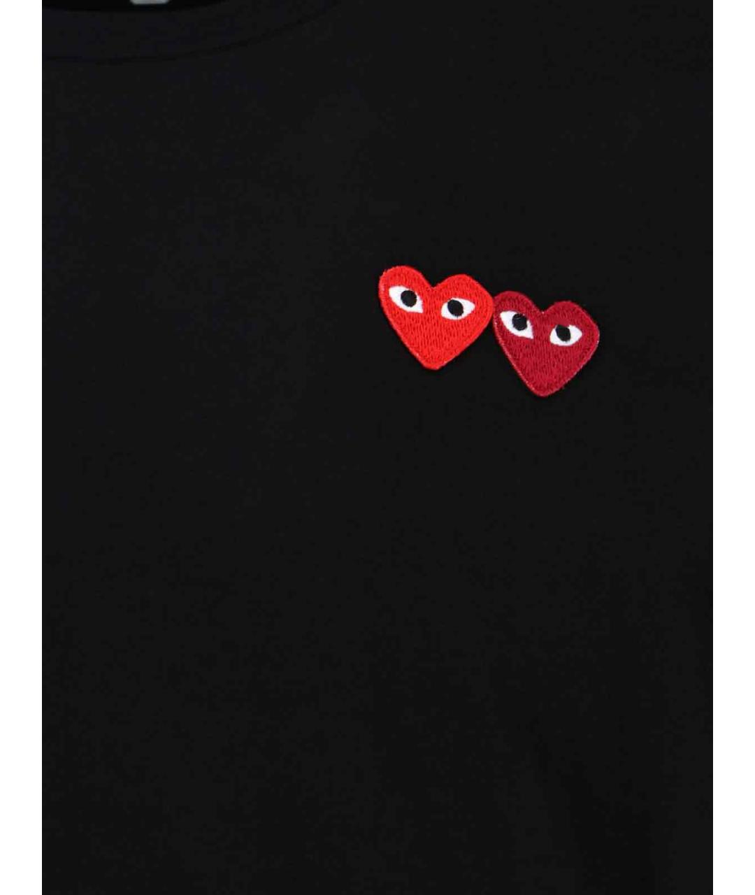 COMME DES GARÇONS PLAY Черная хлопковая футболка, фото 3