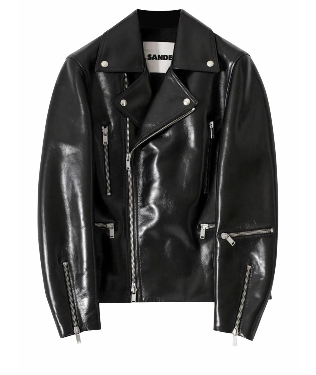 JIL SANDER Черная кожаная куртка, фото 1