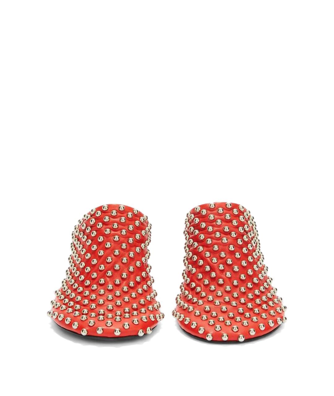 JIL SANDER Красные кожаные сабо, фото 2