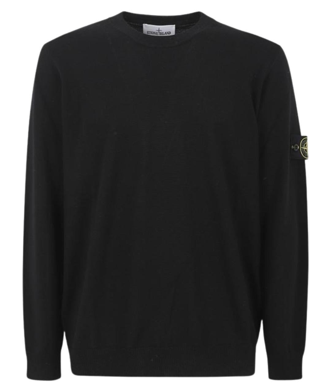 STONE ISLAND Черный шерстяной джемпер / свитер, фото 1