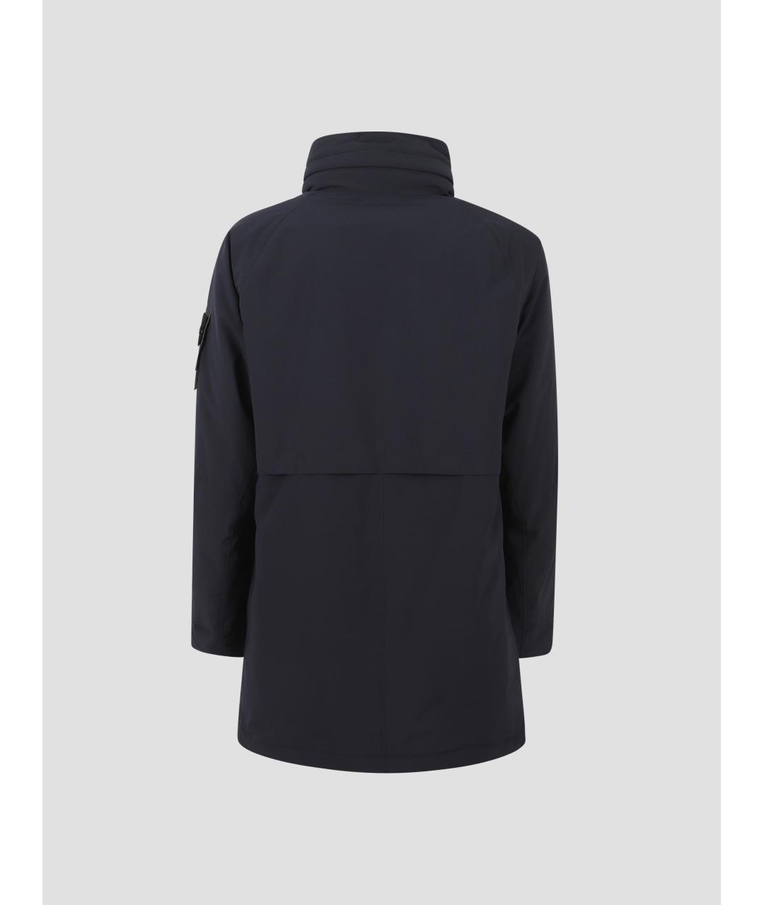 STONE ISLAND Темно-синяя полиэстеровая парка, фото 2