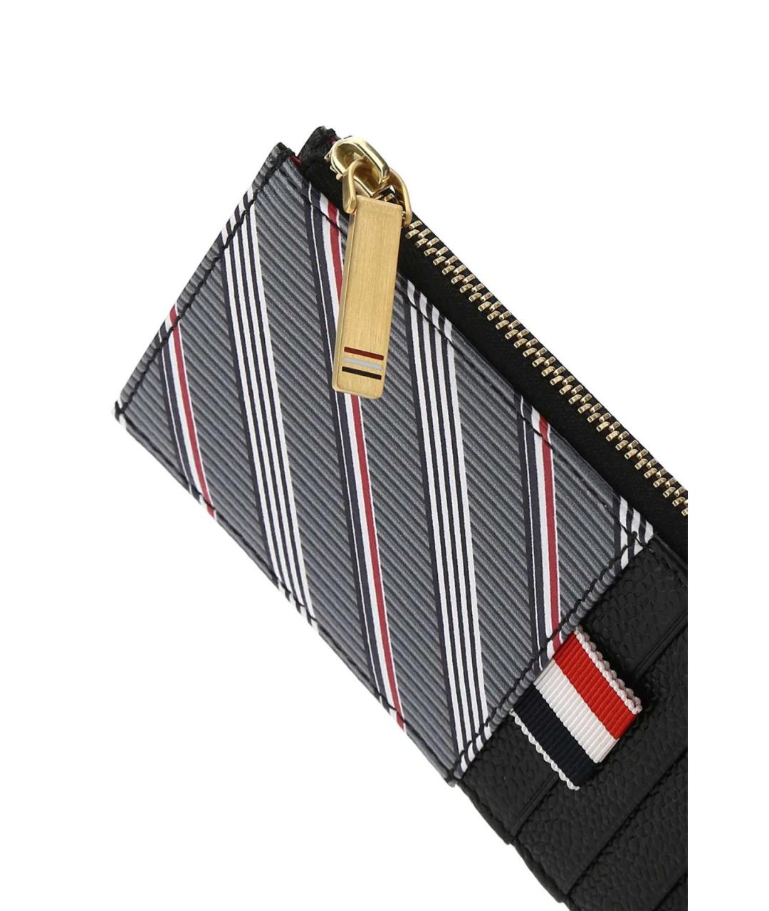 THOM BROWNE Черный кожаный кошелек, фото 2