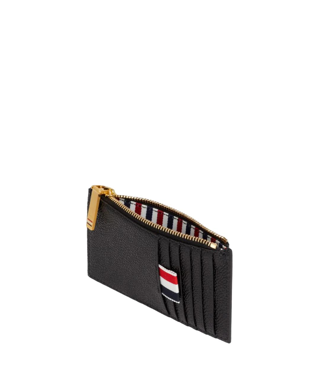THOM BROWNE Черный кожаный кошелек, фото 3