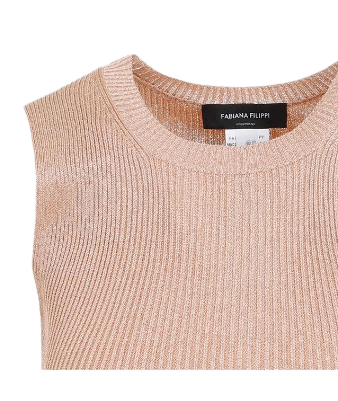 FABIANA FILIPPI Бежевая вискозная майка, фото 3