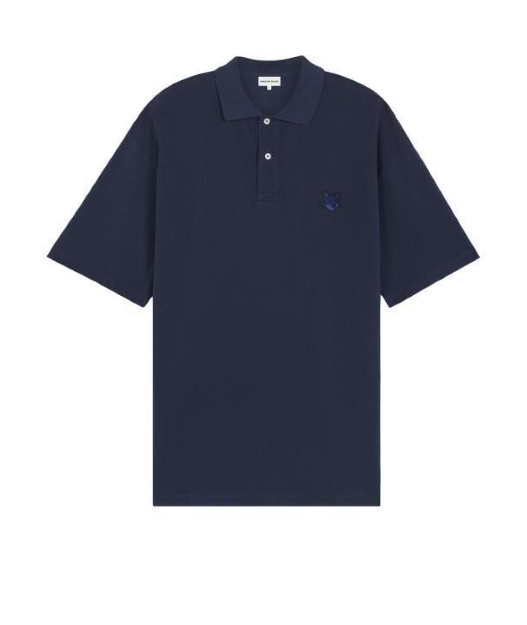 MAISON KITSUNE Синее хлопковое поло с коротким рукавом, фото 1
