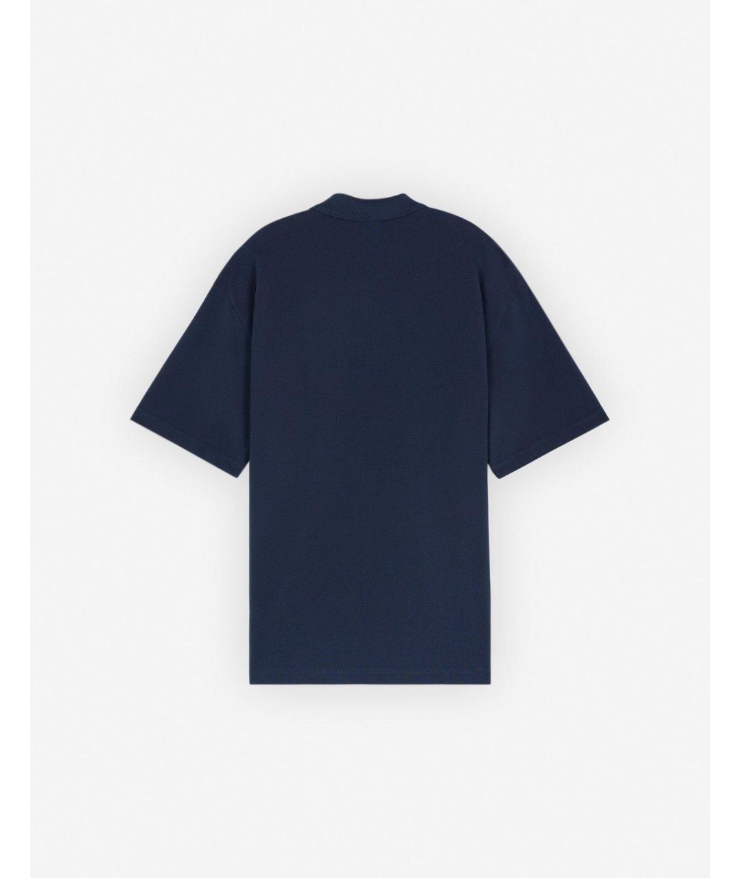MAISON KITSUNE Синее хлопковое поло с коротким рукавом, фото 2