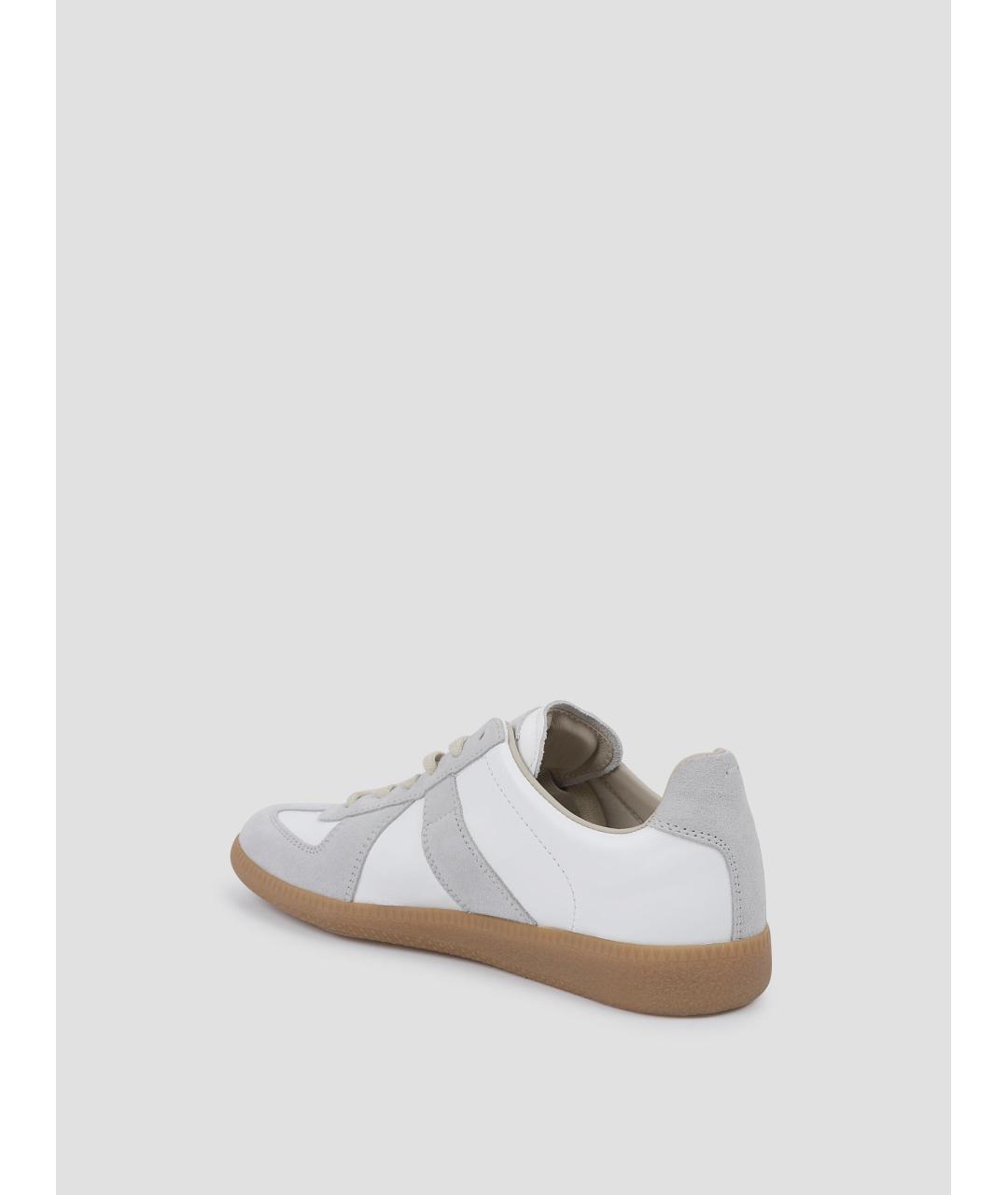 MAISON MARGIELA Белые кожаные кеды, фото 2