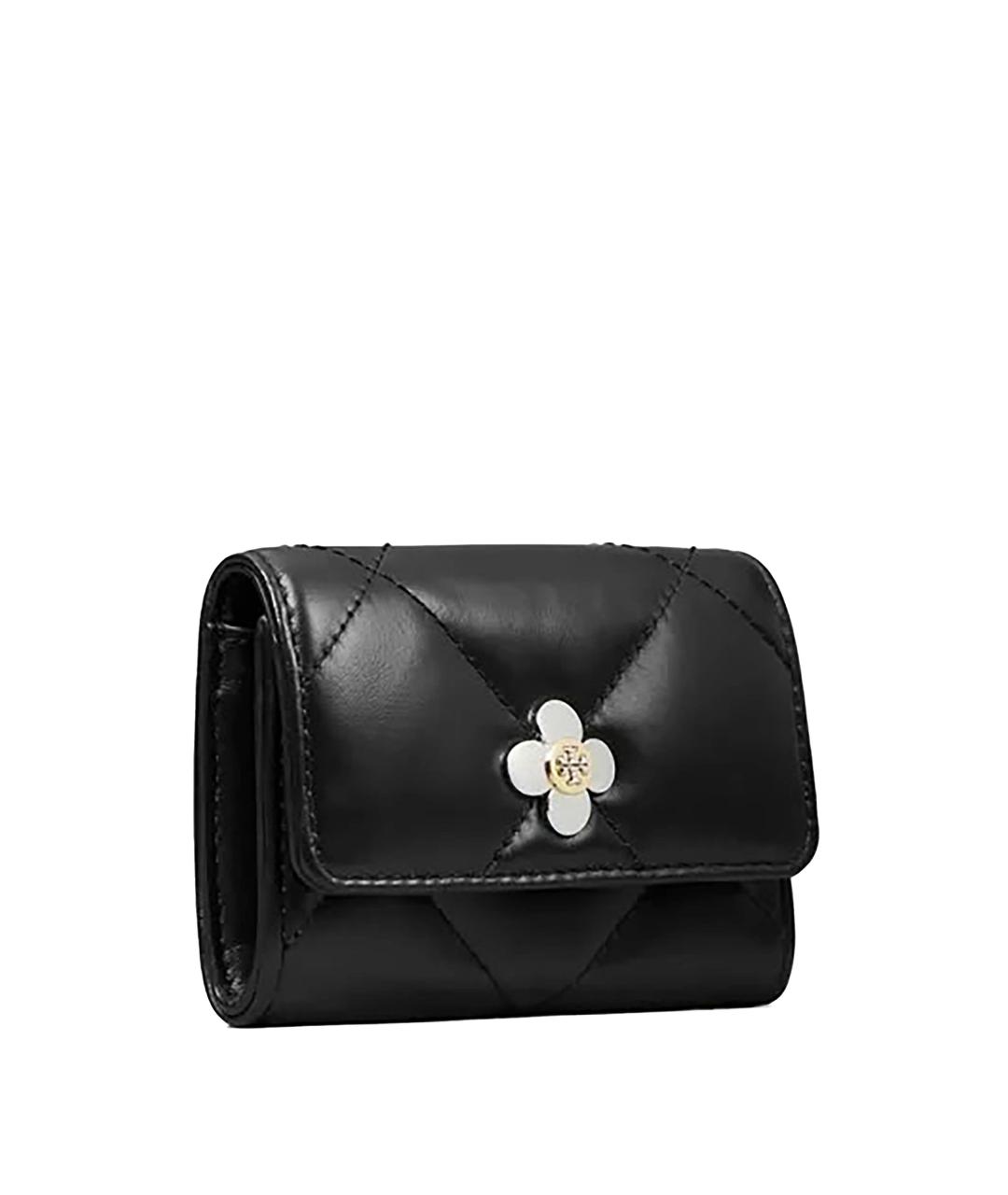 TORY BURCH Черный кожаный кошелек, фото 2