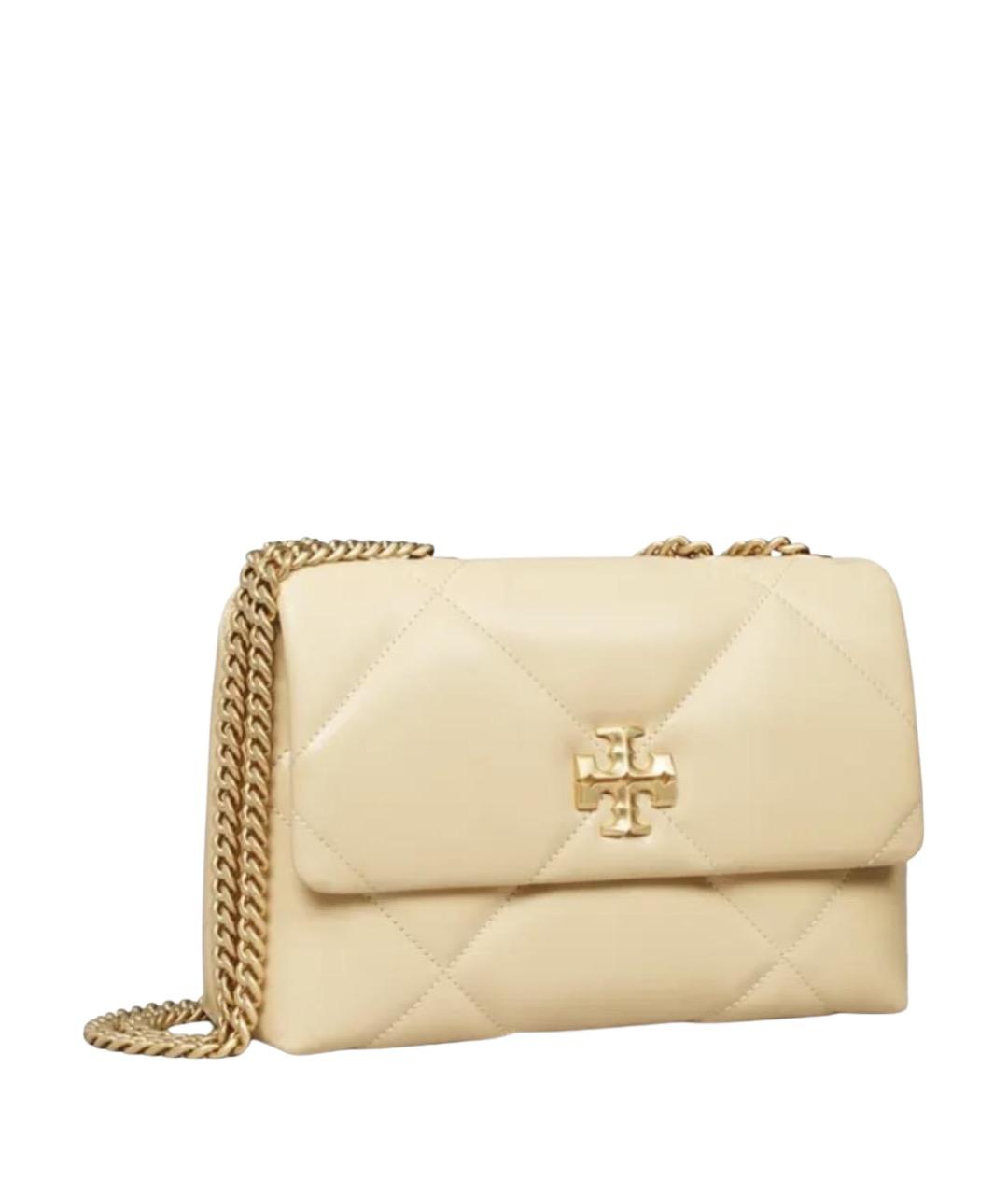 TORY BURCH Бежевая кожаная сумка через плечо, фото 2