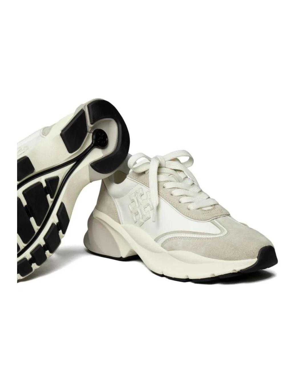 TORY BURCH Бежевые кожаные кроссовки, фото 3