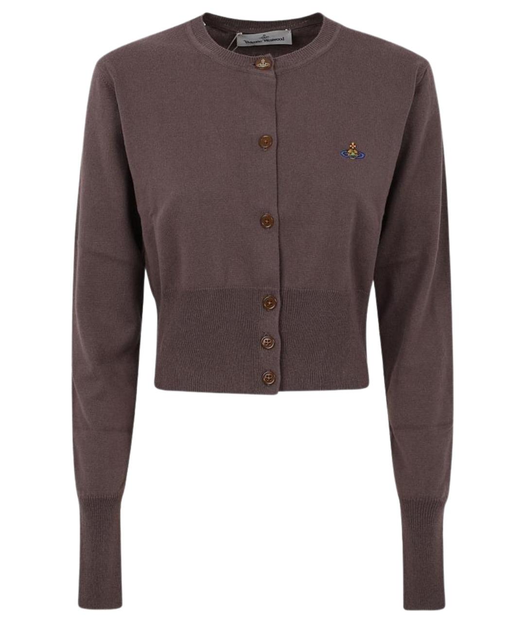 VIVIENNE WESTWOOD Коричневый хлопковый кардиган, фото 1